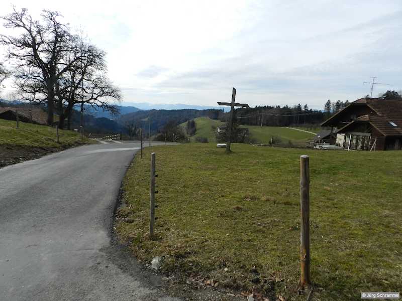 Kurz nach Letten verlässt der Wanderweg den Wald.
