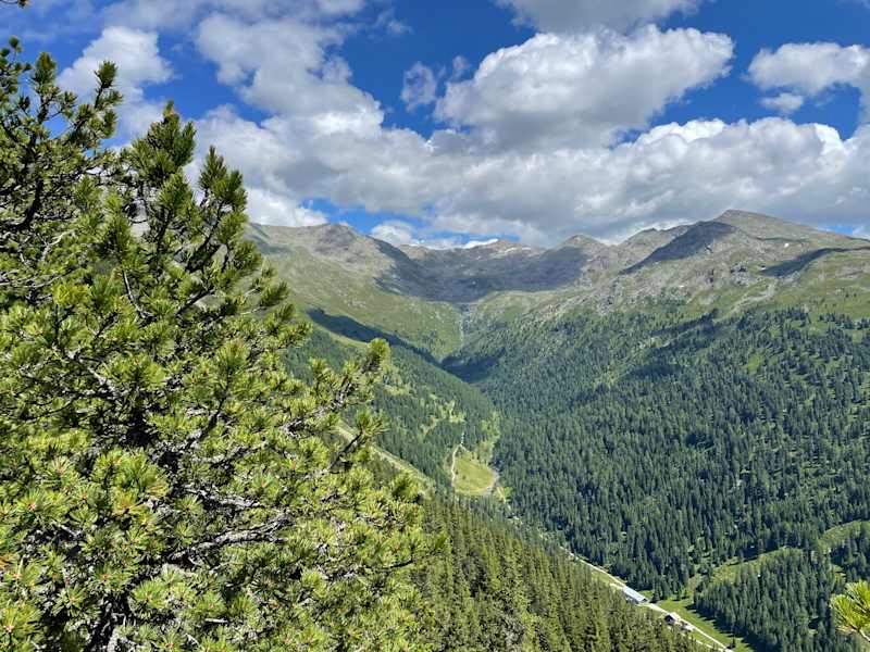 Blick vom Zirbenweg östlich von Boscheben ins Viggartal