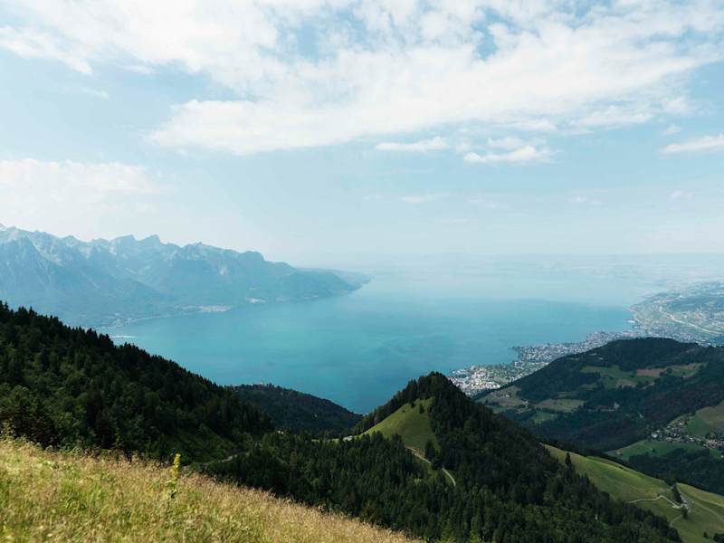 Sicht auf den Genfersee von der Station Jaman