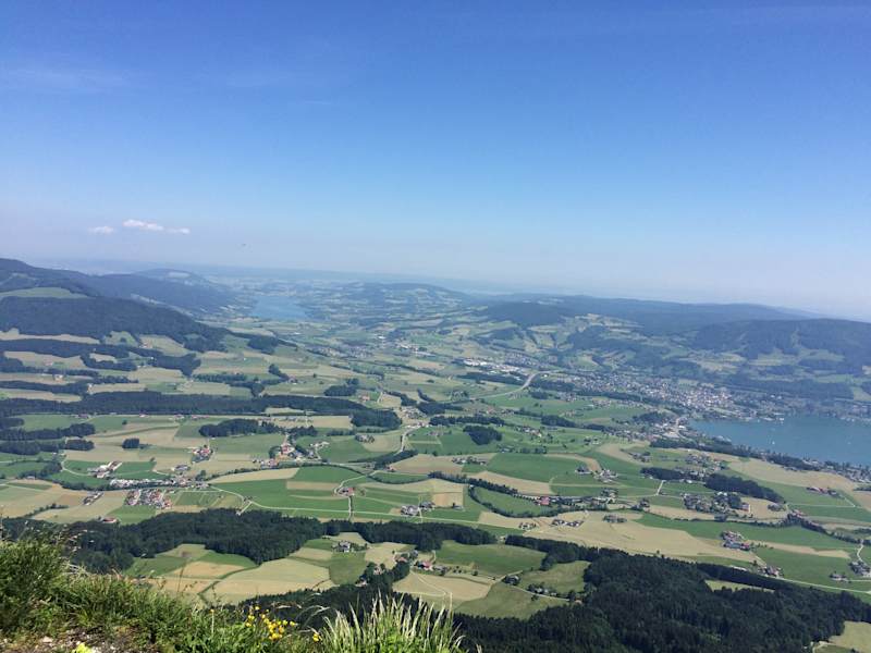 Ausblick Ruine Wartenfels auf Irrsee und Mondsee