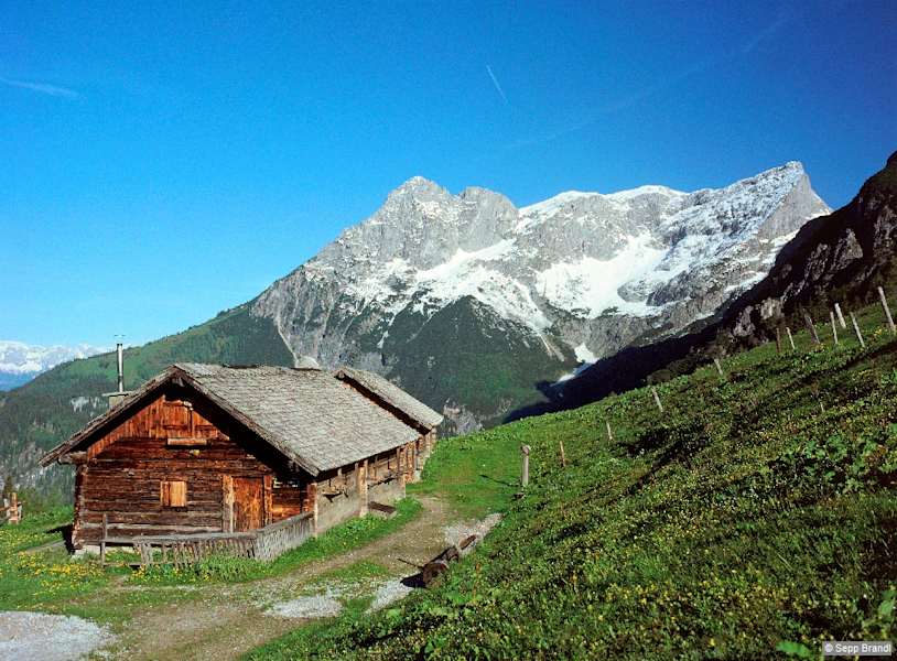 Mühlbacheralm mit Werfener Hochthron.