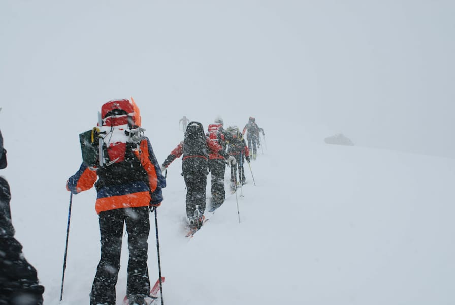 Am Beginn der Steilpassage unterhalb der Schiena dell‘Asino