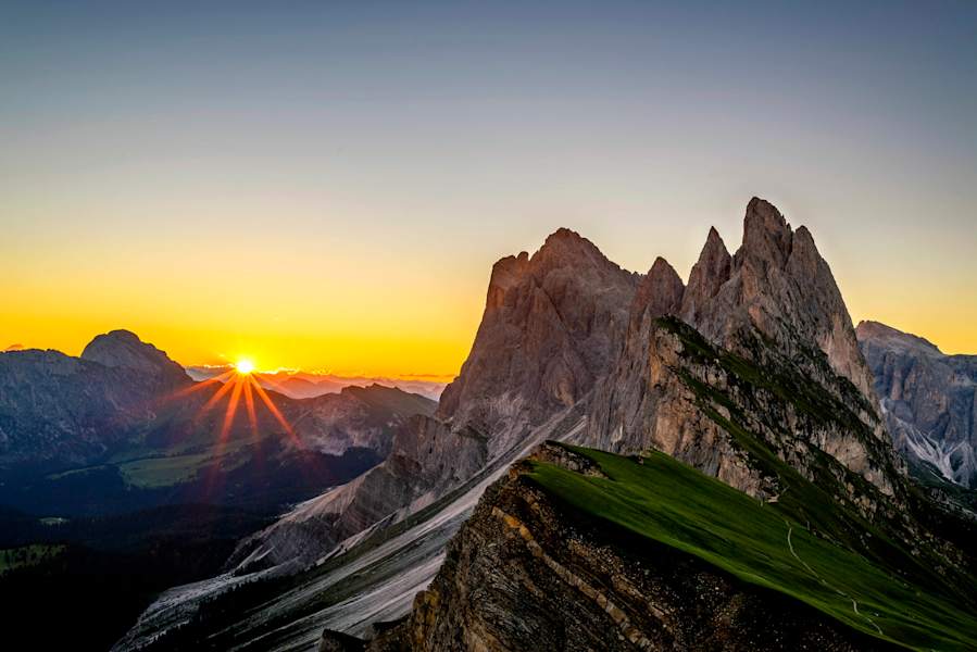 Blick von der Seceda auf die Fermedatürme