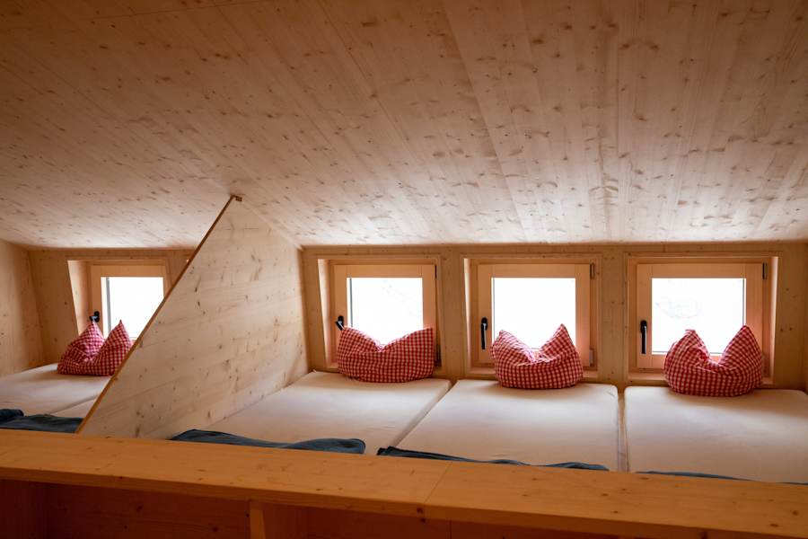 Schlafplätze in der Totalphütte