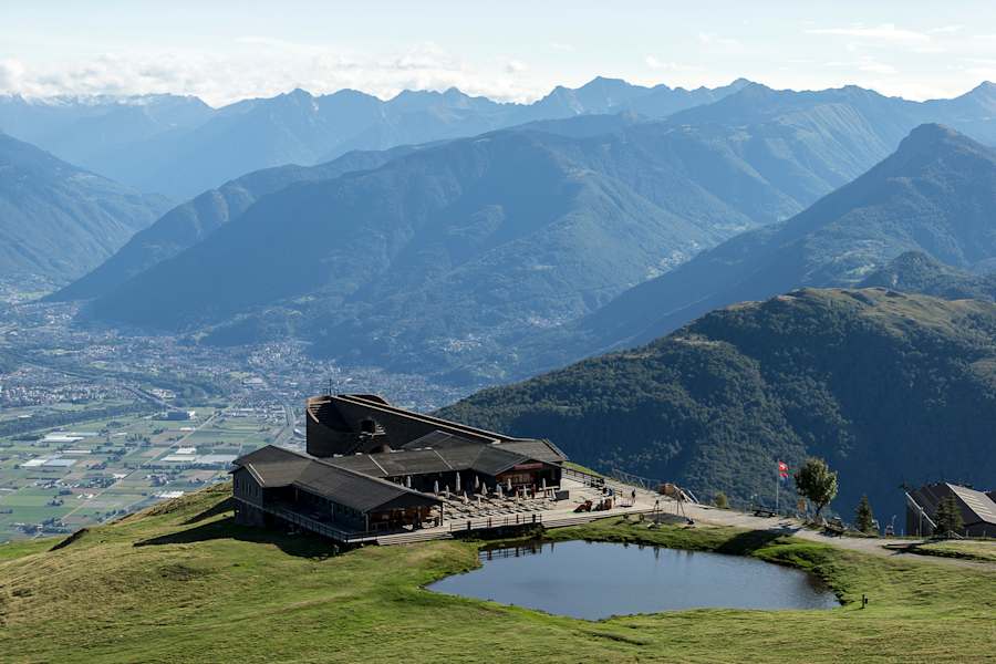 Ausblick vom Bergrestaurant Alpe Foppa