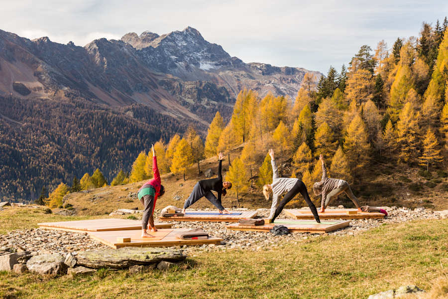 Unsere Yoga-Plattform oberhalb der Alpe