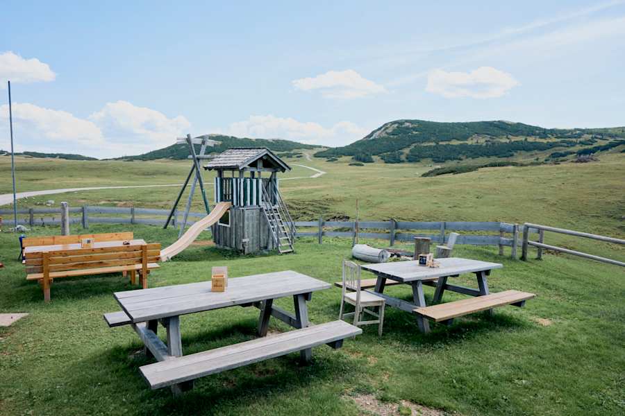 Der Gastgarten der Michlbauerhütte