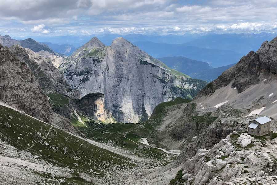 Das Rifugio Pedrotti von oben