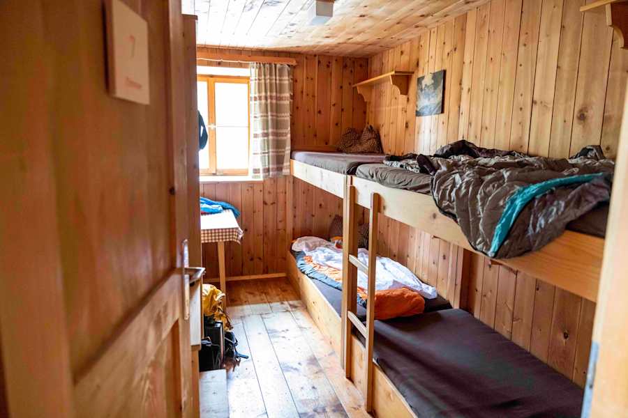 Gemütliches Zimmerlager auf der Steinseehütte