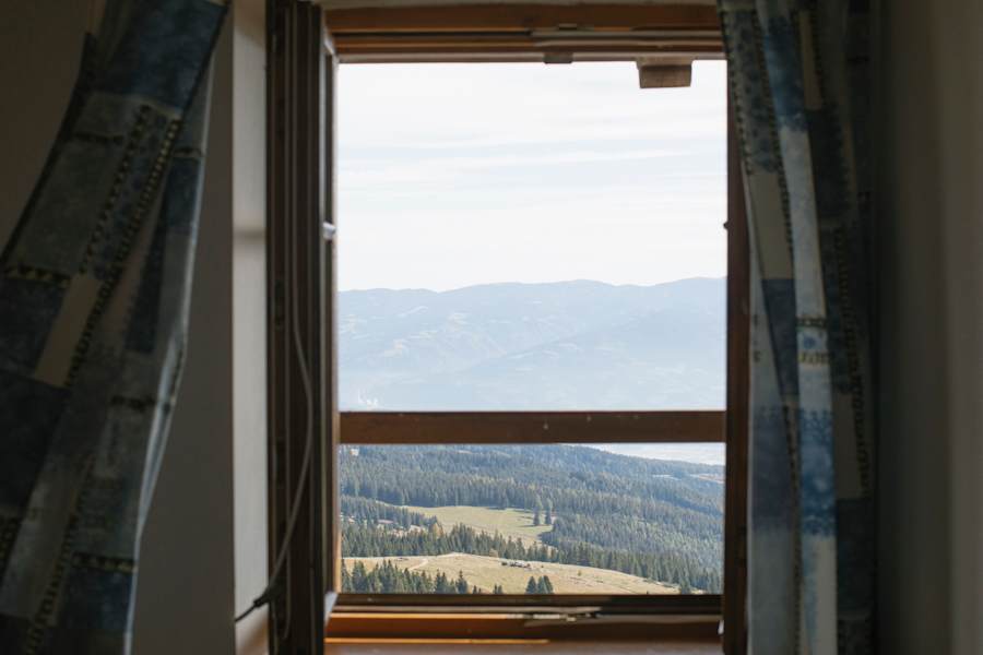 Der Blick aus der Wolfsberger Hütte
