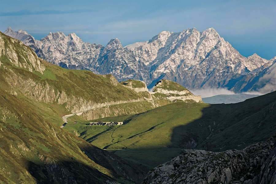 Col della Boaria mit Argentera-Massiv, Blick vom Colle dei Signori