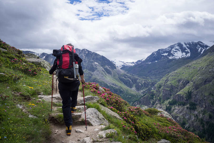 Anstieg zum Rifugio Chabod