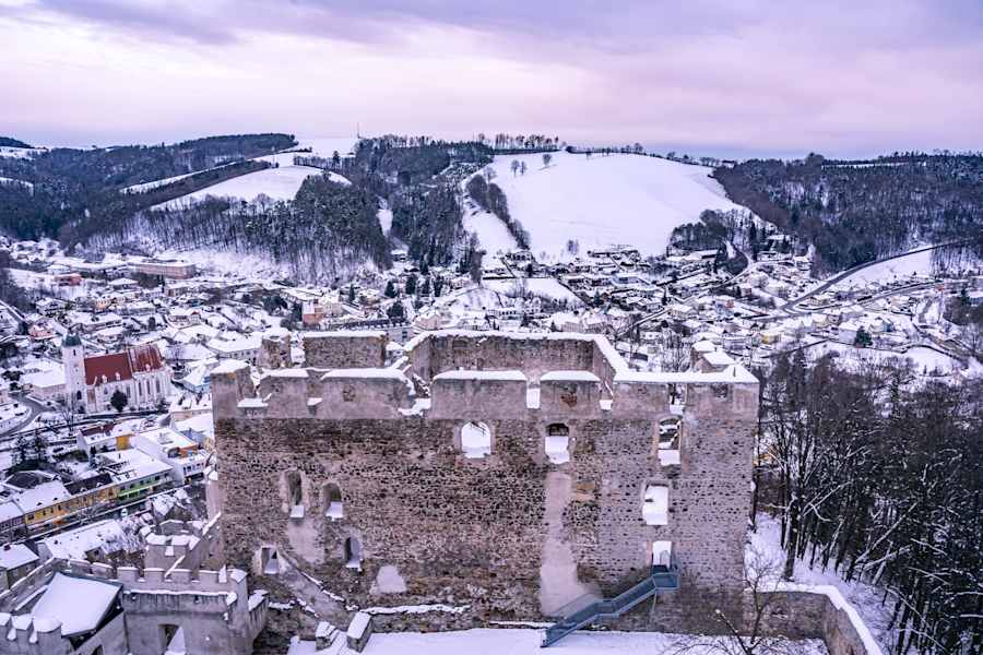 Aussicht von der Burgruine Kirchschlag