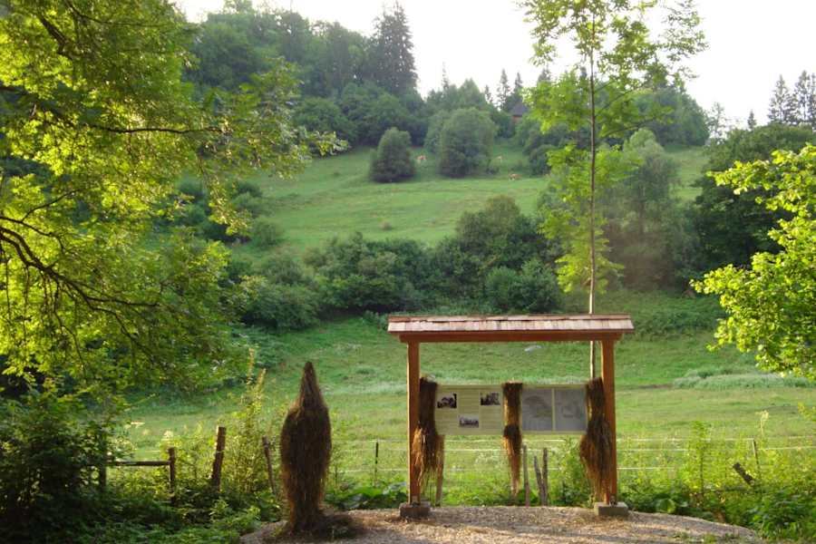 Infotafel über das Bergbauernleben