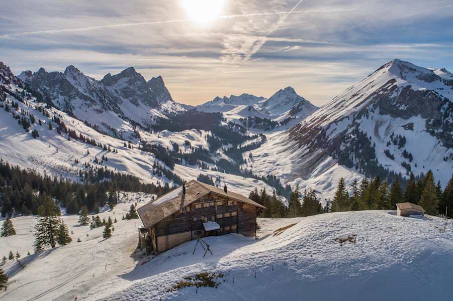 Die Aussicht vom Chalet du Soldat