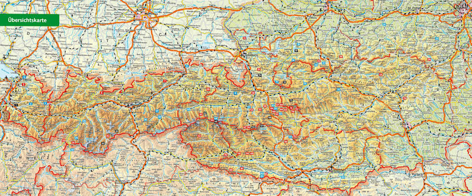 Übersichtskarte im Rother Selection Band „Alpine Swimming Österreich“
