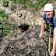 Hausbachfall-Klettersteig mit Blick auf die Schlucht