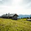 Die Krüneralm im Esterberg-Gebirge liegt inmitten saftiger Almwiesen.