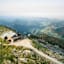 Die Fischerhütte mit Blick vom Schneeberg ins Wiener Becken