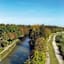 Blick von der Großhesseloher Brücke über den Isarkanal