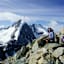 Am Gipfel des Piz Morteratsch mit wunderschöner Sicht auf den Bianco Grat