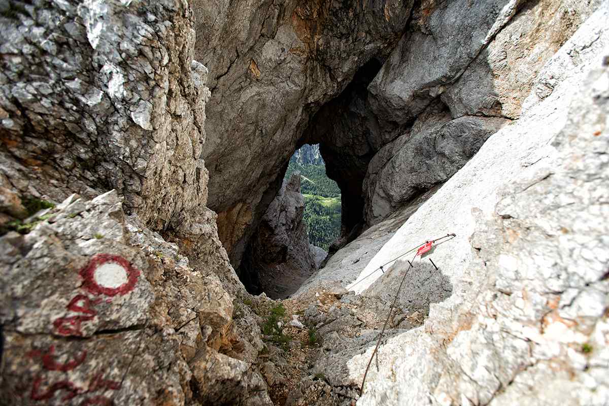 Am Felsentor-Klettersteig angelangt