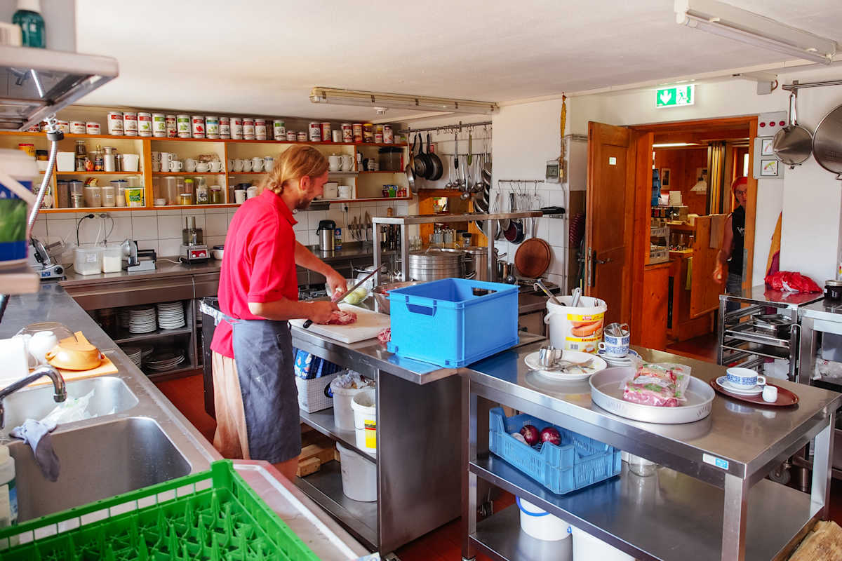 Die „Großküche“ auf der Steinseehütte