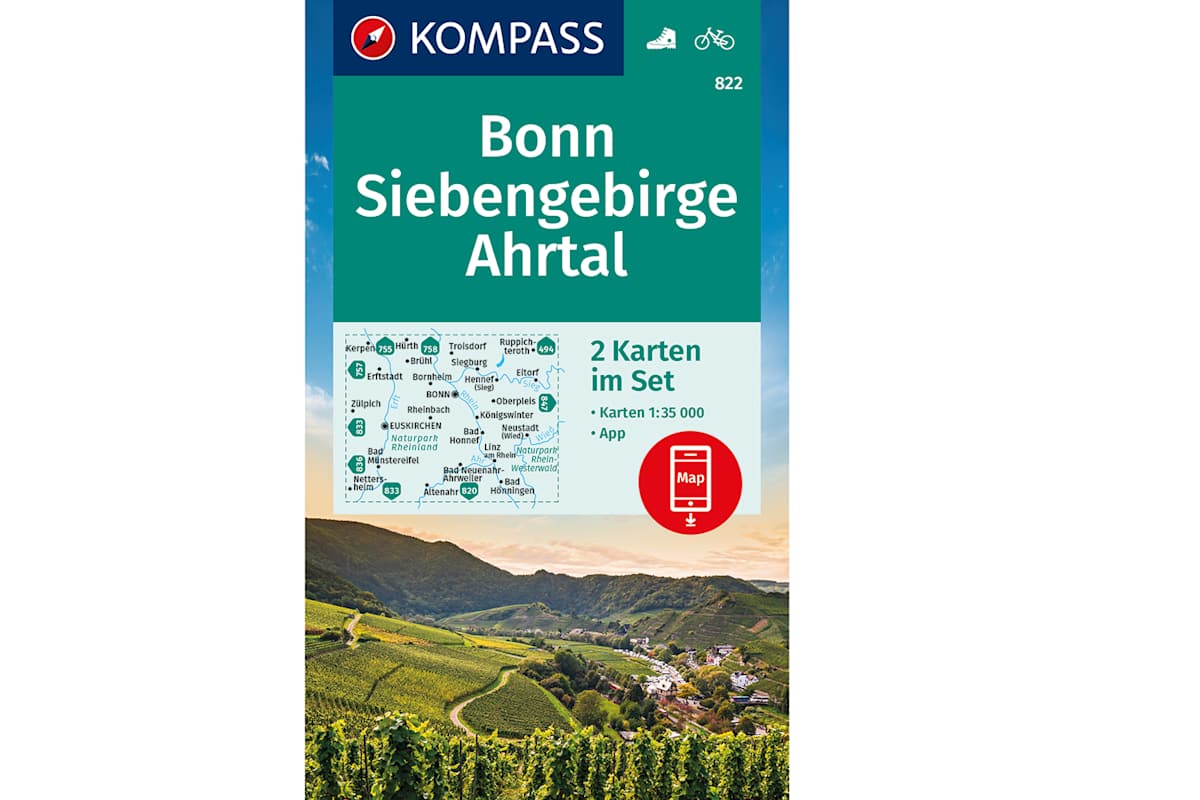 Die passende Wanderkarte zur Tour: Bonn, Siebengebirge, Ahrtal Wk 822