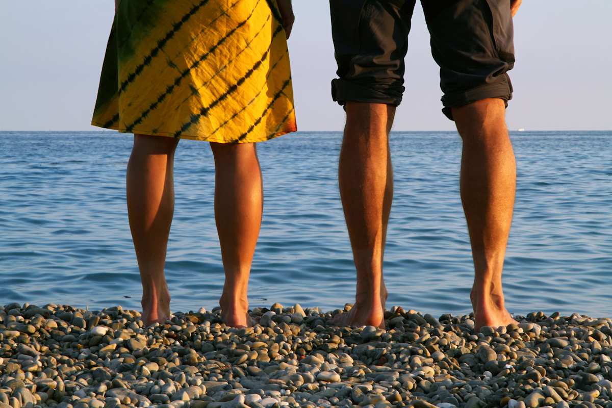 Am Strand von Nizza. Am Ziel.