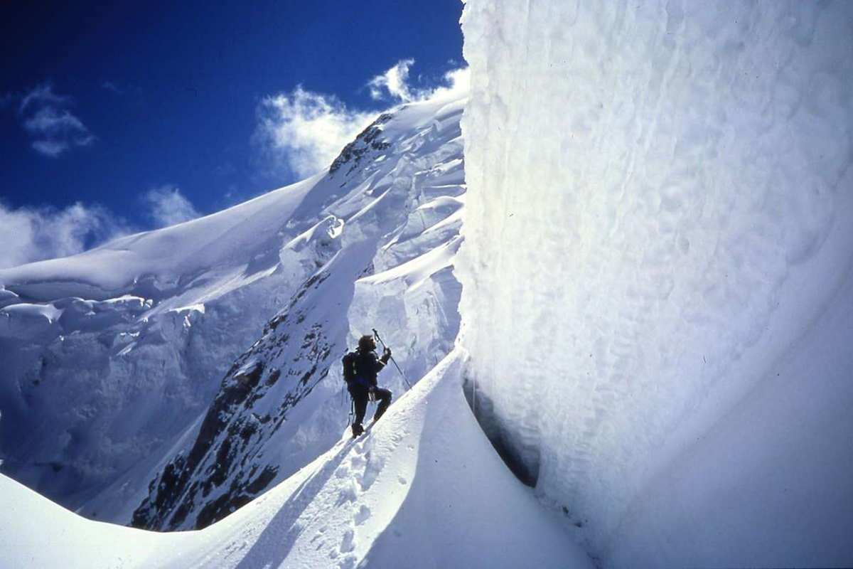 Messner während der Solo-Besteigung des Nanga Parbat (8.125 m)