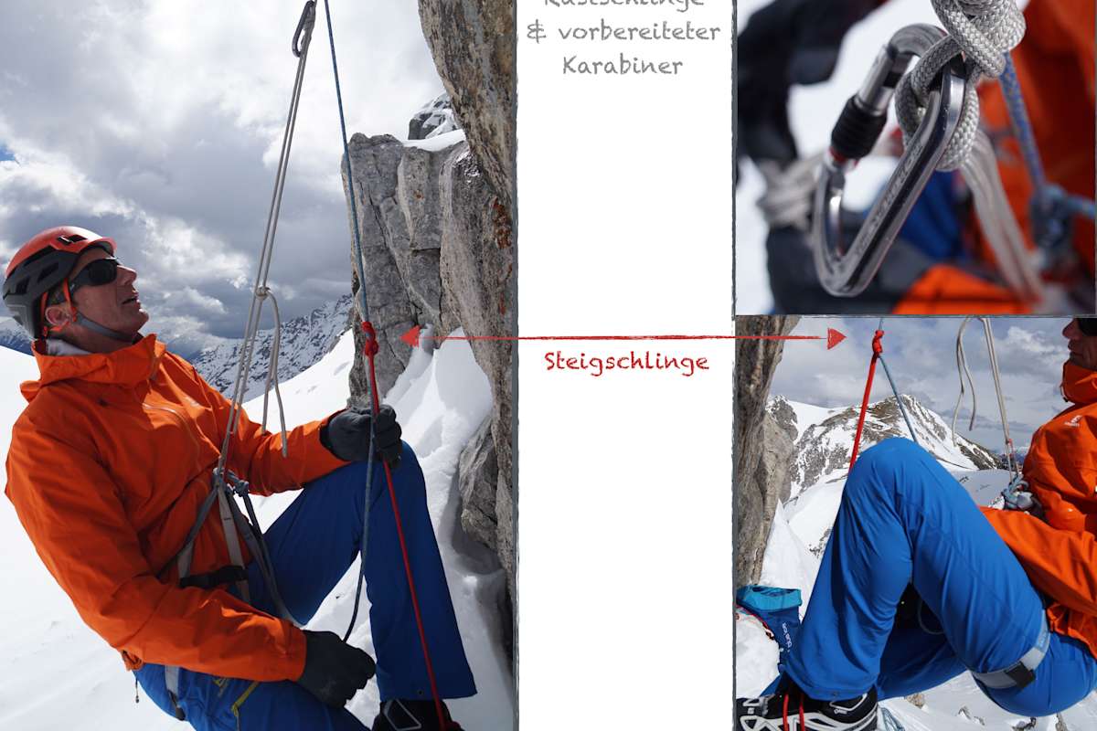 Spaltenrettung - Modifizierte Prusiktechnik