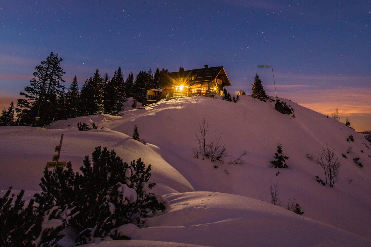 Der Himmel über der Goiserer Hütte in Oberösterreich