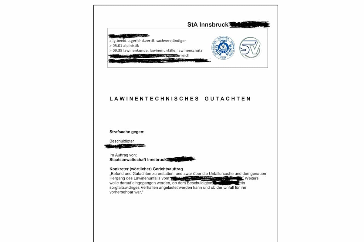 Alpin-Sachverständiger: Lawinentechnisches Gutachten