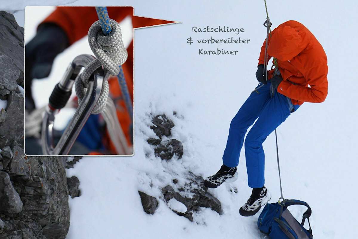 Spaltenrettung - Modifizierte Prusiktechnik