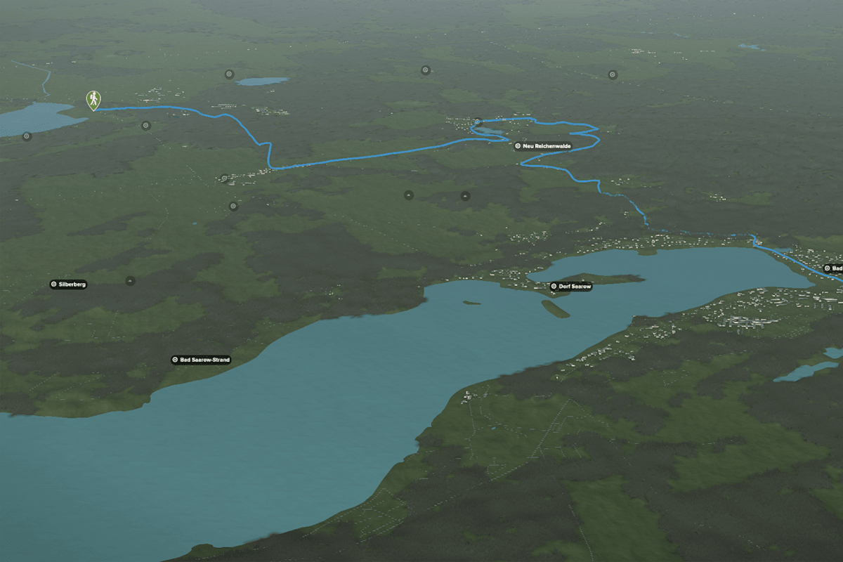 3D-Kartenausschnitt: Wanderung Bad Saarow – Kolpkin – Storkow