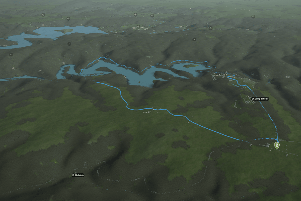 3D-Kartenausschnitt: Um die Urfttalsperre ab Vogelsang
