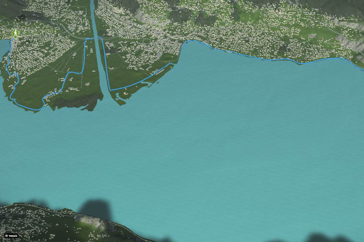 3D-Kartenausschnitt der Wanderung am Lago Maggiore im Tessin