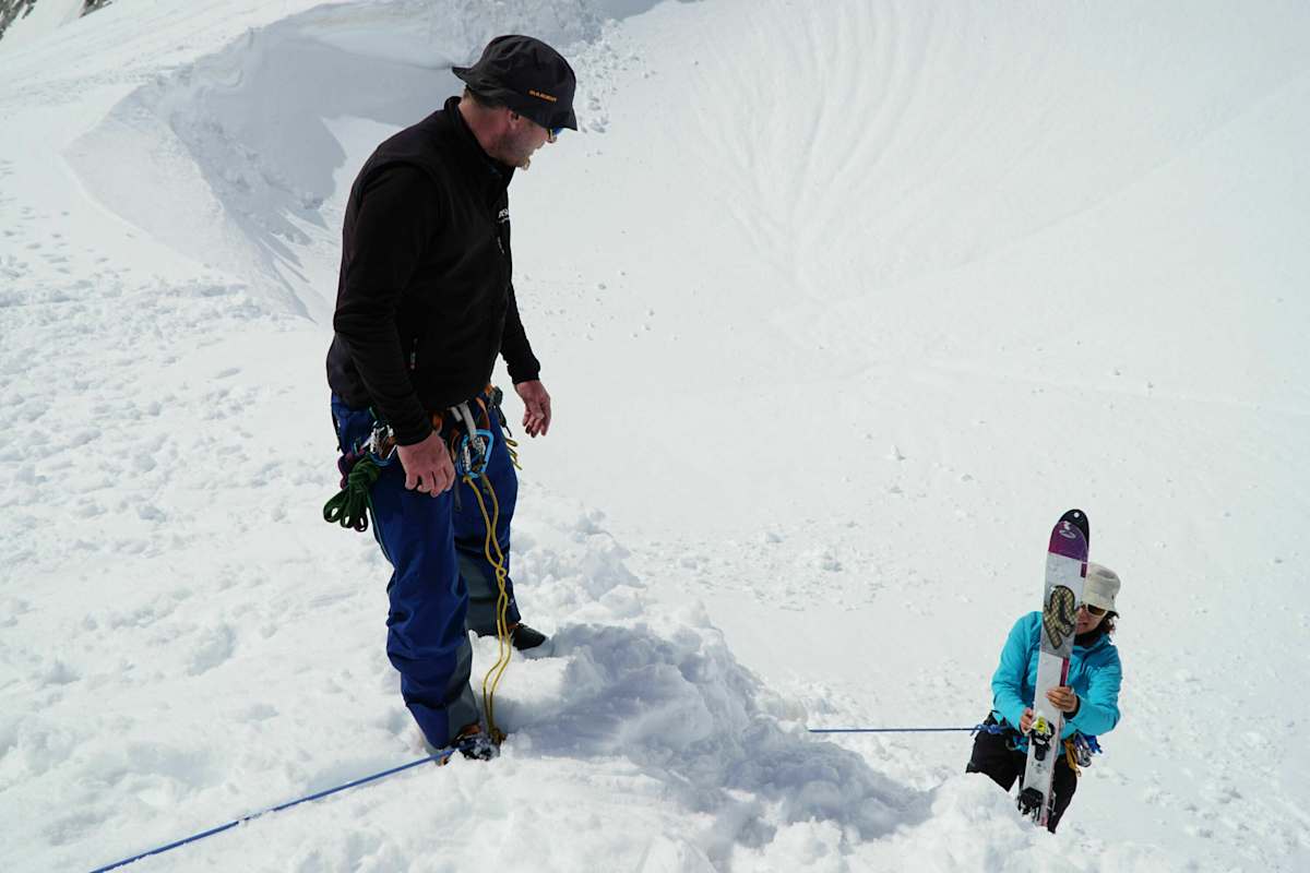 Spaltenrettung am Gletscher: Mannschaftszug