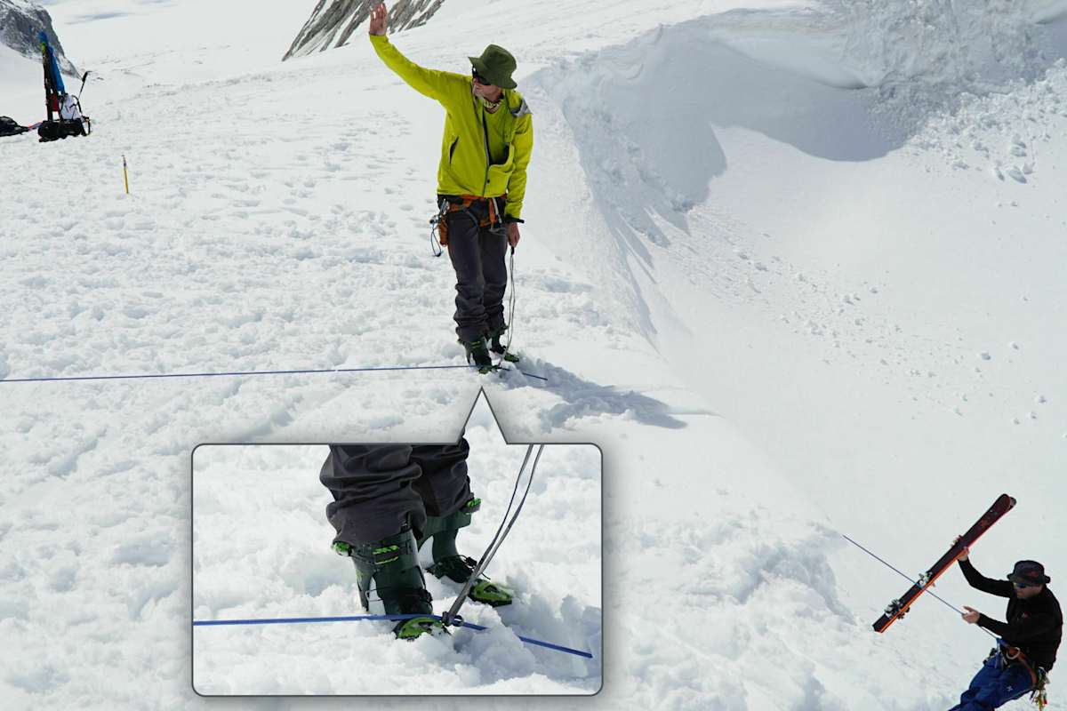 Spaltenrettung am Gletscher: Mannschaftszug