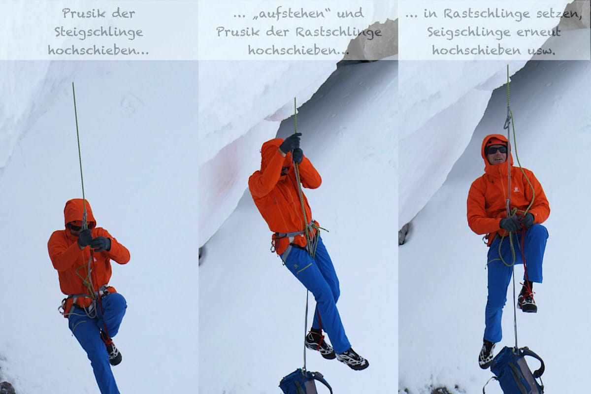 Spaltenrettung - Hochprusiken