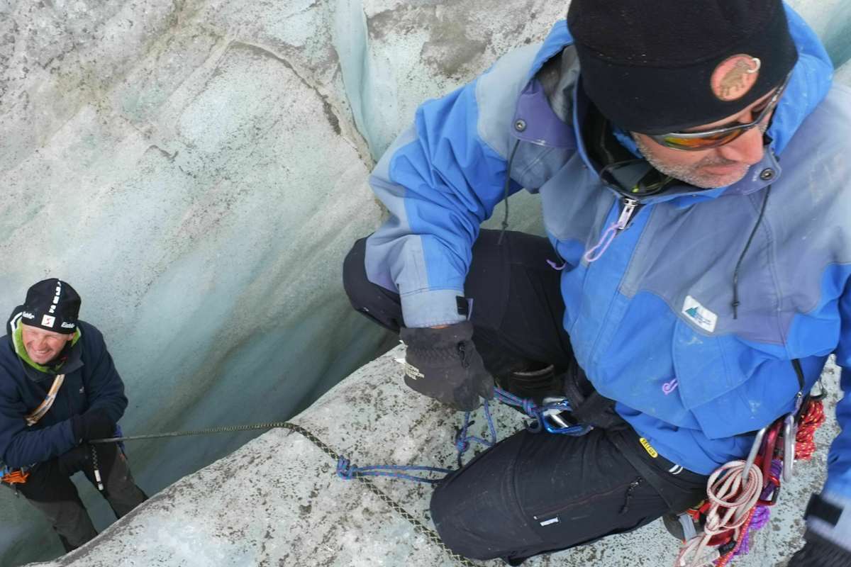 Spaltenrettung am Gletscher: Mannschaftszug