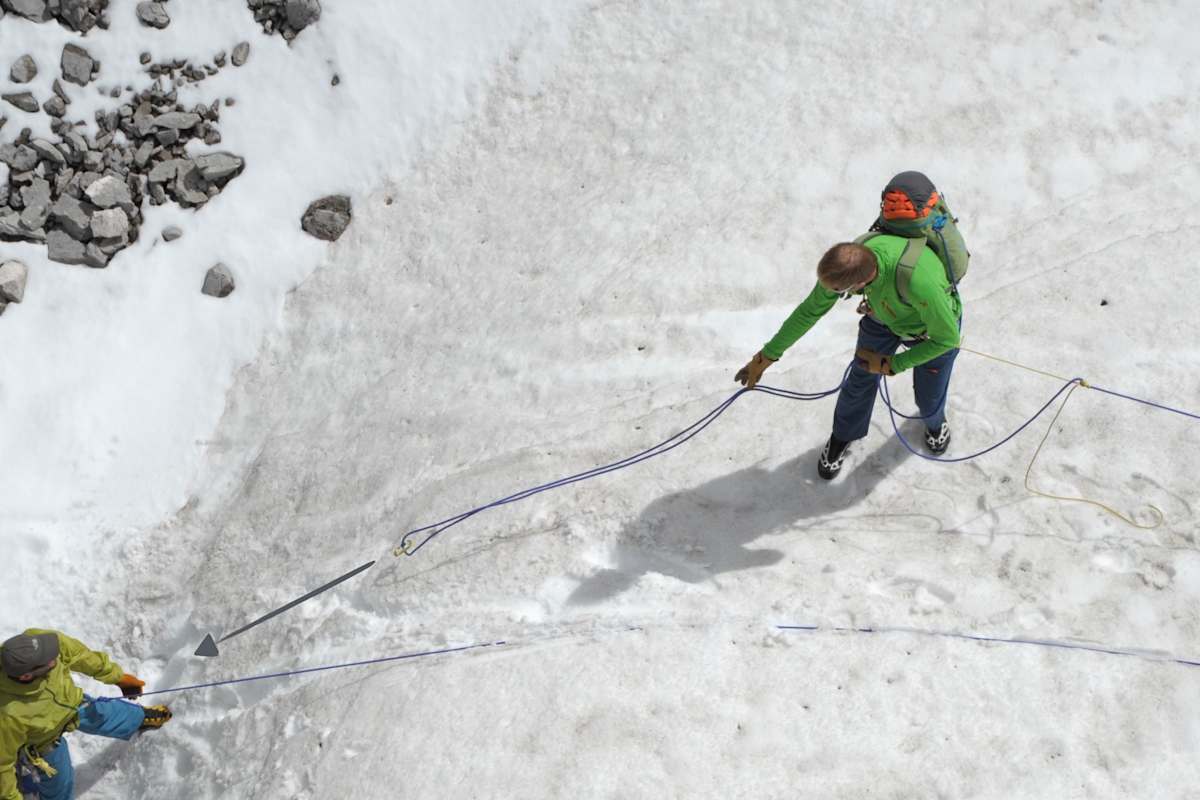 Spaltenrettung - Seilrolle: Bergung