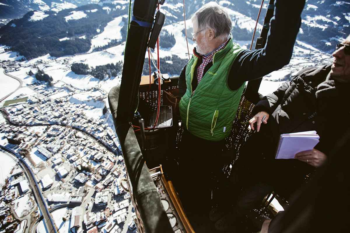 Aussicht vom Korb des Heißluftballons