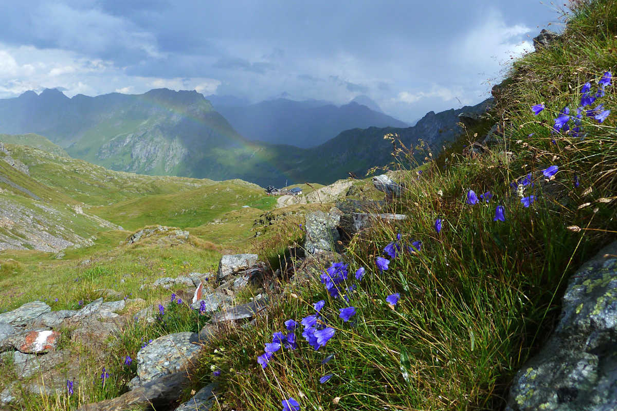 Blick auf die Filmoor-Standschüztenhütte am Karnischen Kamm