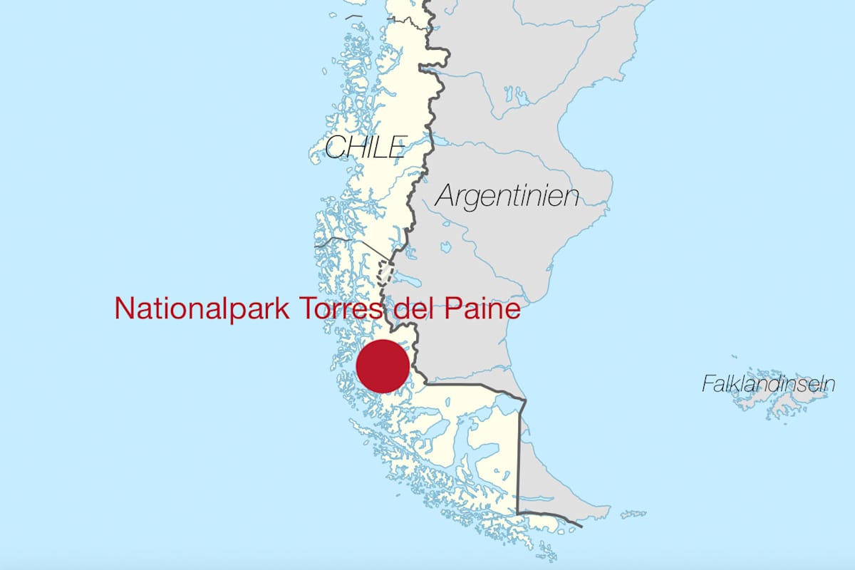 Chile Karte Nationalpark Torres del Paine, Chile