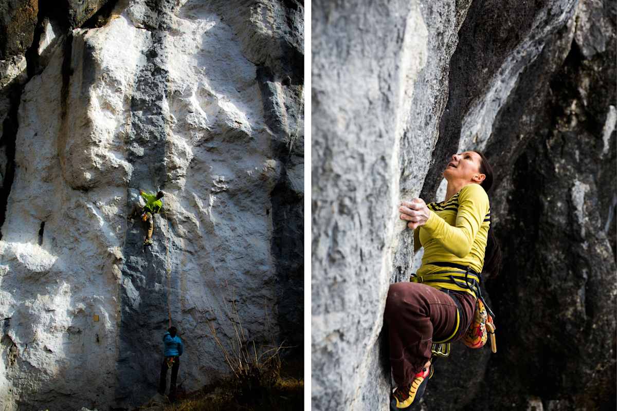 An der Wand im Klettergarten Rettenbach