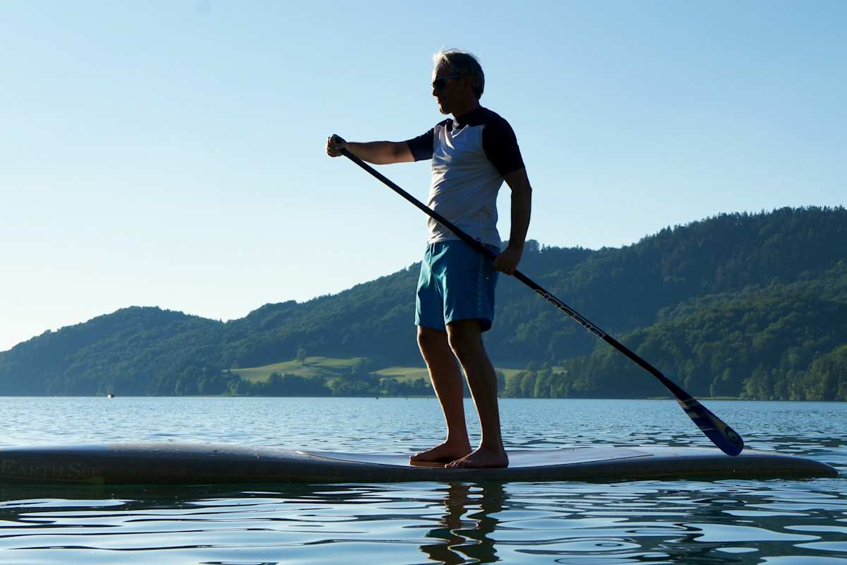 Gerald Valentin auf dem SUP