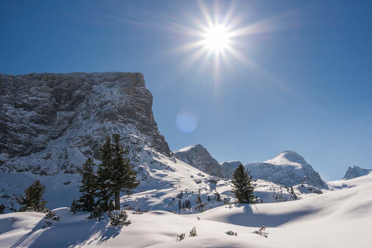 Skiweg Nr. 650 in Richtung Gjaid-Alm