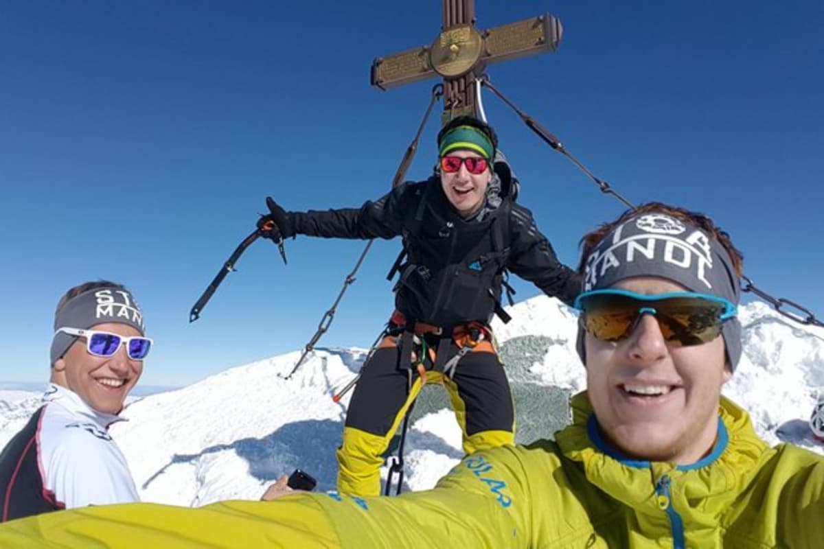 David Geieregger und seine zwei Freunde am Großglockner
