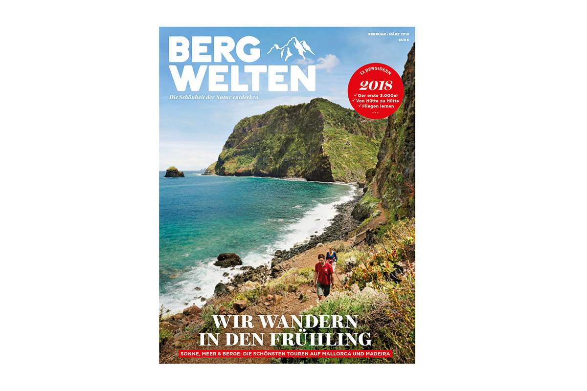 Cover des Bergwelten Magazins (Februar/März 2018)